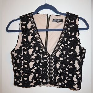 Elegant Black Lace Women's Top